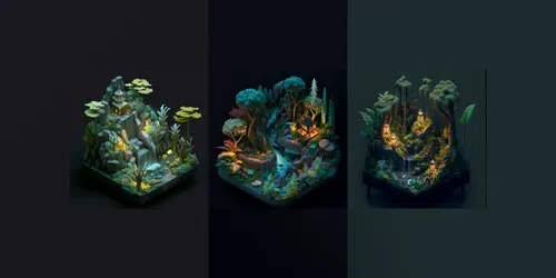 Colorful Japanese Dioramas generated by midjourney