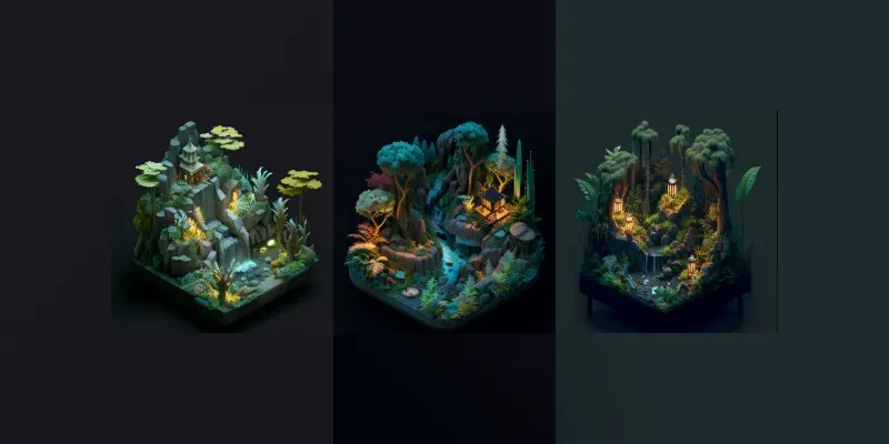 Colorful Japanese Dioramas generated by undefined
