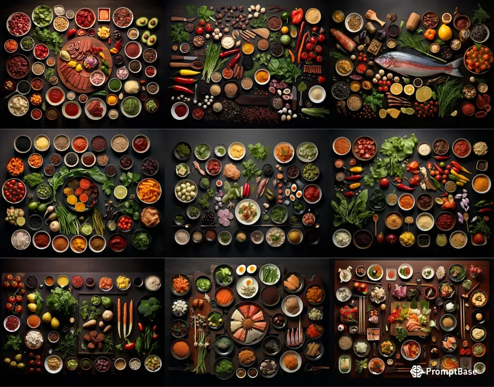 Knolling Food Style Photographs