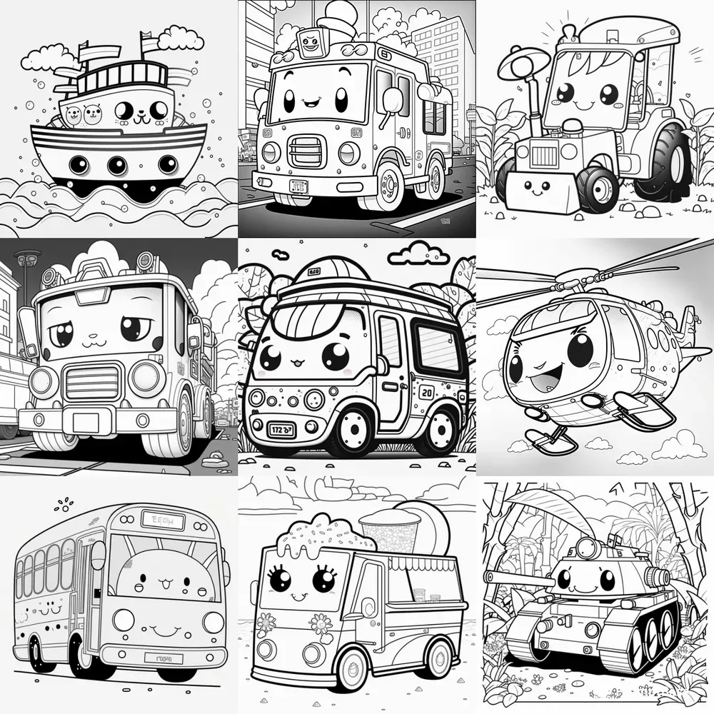 Cute Vehicle Coloring Pages For Kids