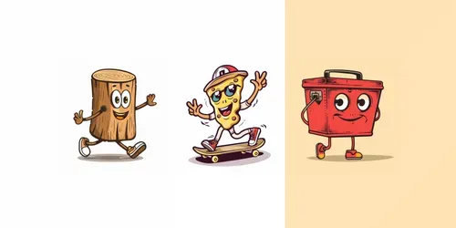 Retro Mascot Characters Vector Logos generated by midjourney
