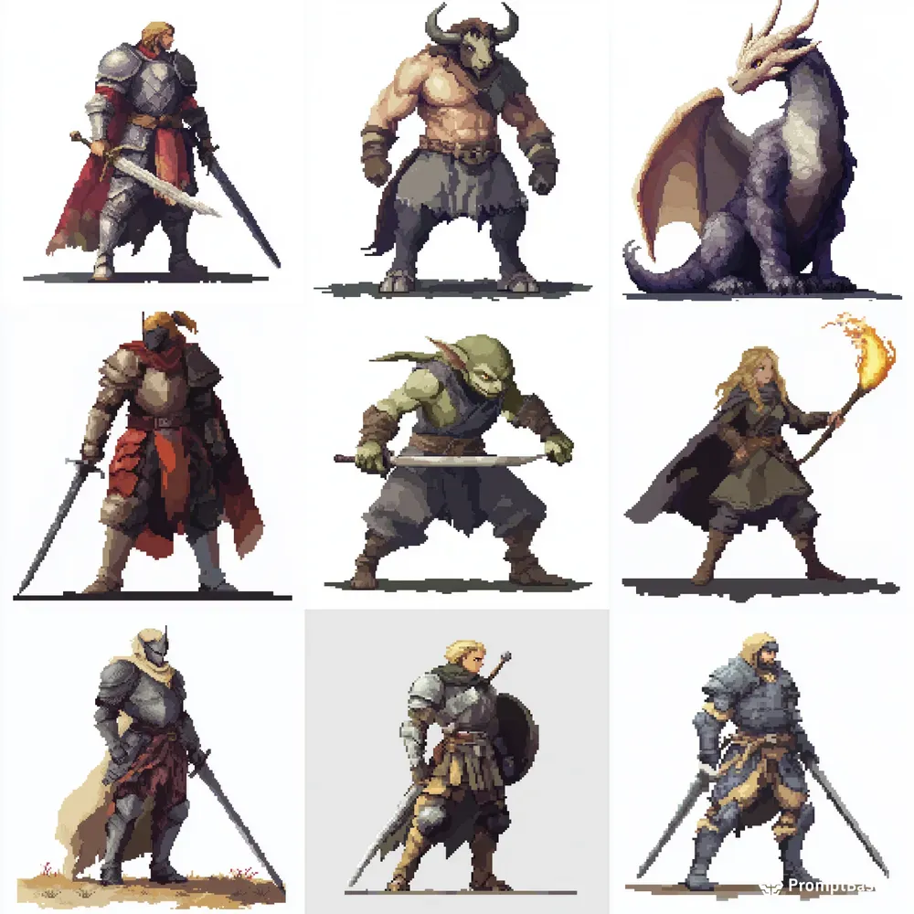 Retro Pixel Art Characters Ii