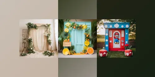 Modern Themed Photobooth Party Backdrops generated by midjourney
