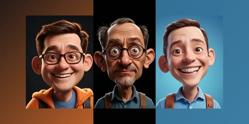 Pixar-inspired 3D Caricature Portraits generated by undefined
