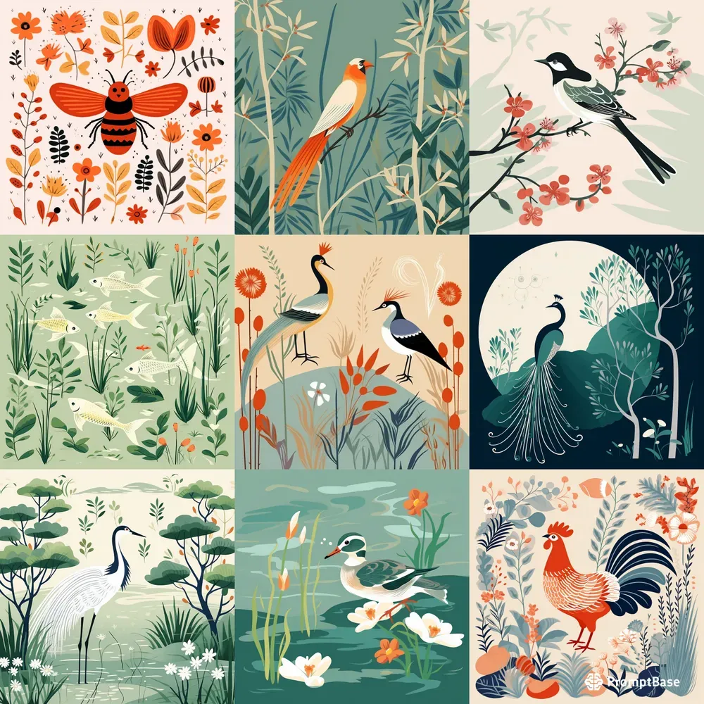 Ancient Chinese Meticulous Flowerandbis