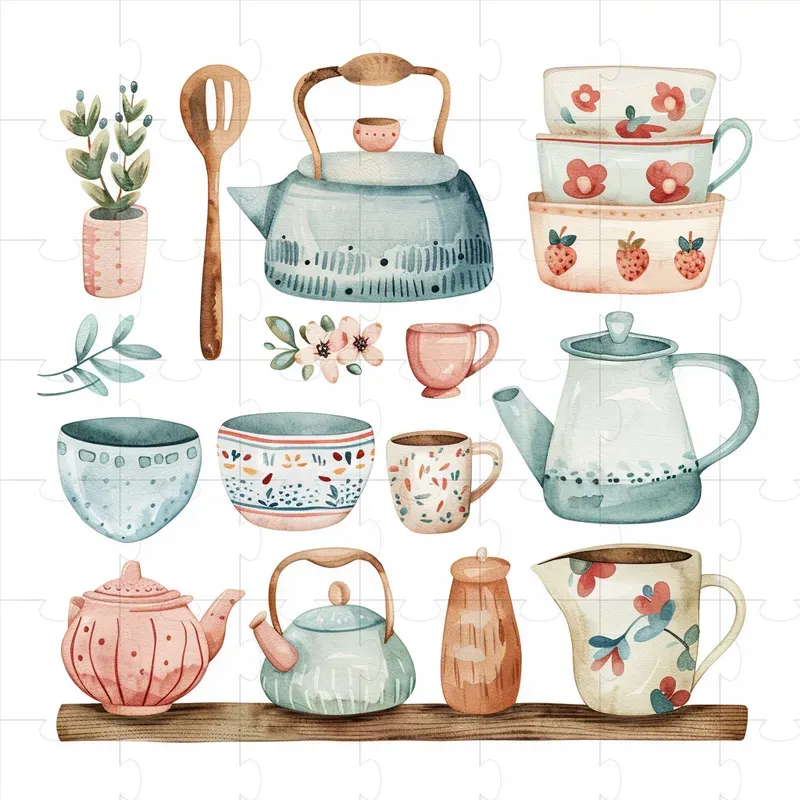 Adorable Girly Things Watercolor Clipart