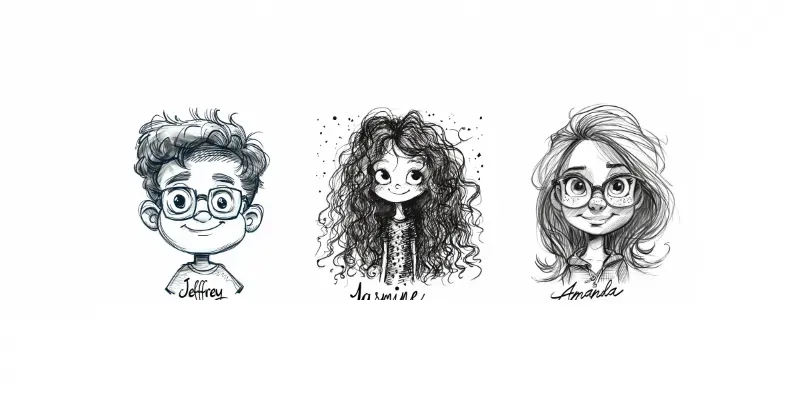 Adorable Caricature Characters generated by undefined