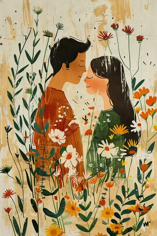 Delightful Illustrations Of Couple Love