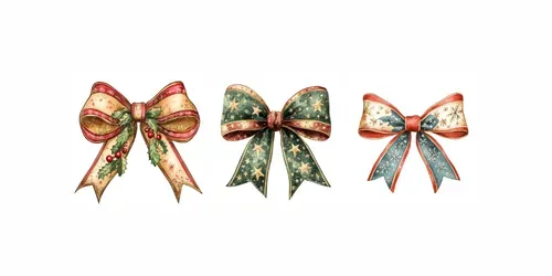 Vintage Christmas Bow Blisses generated by midjourney