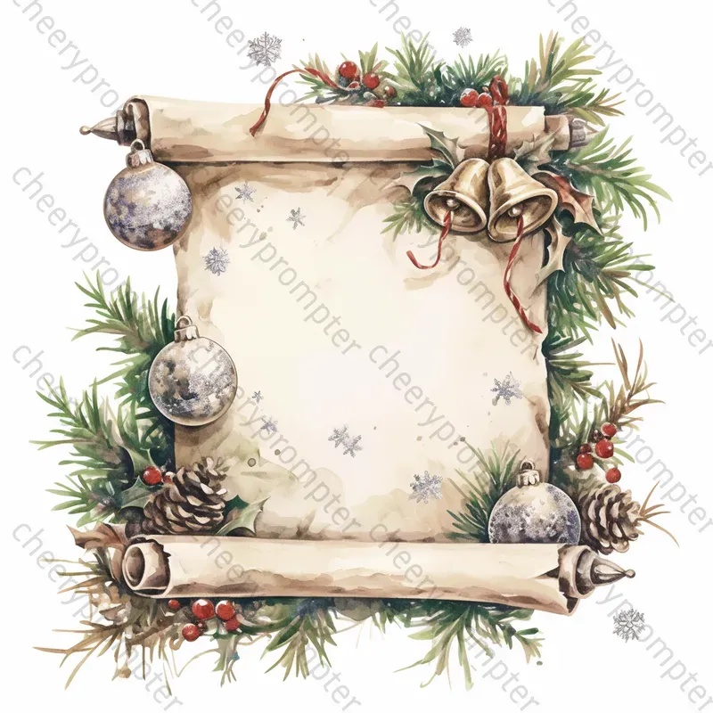 Vintage Christmas Scroll Note Papers