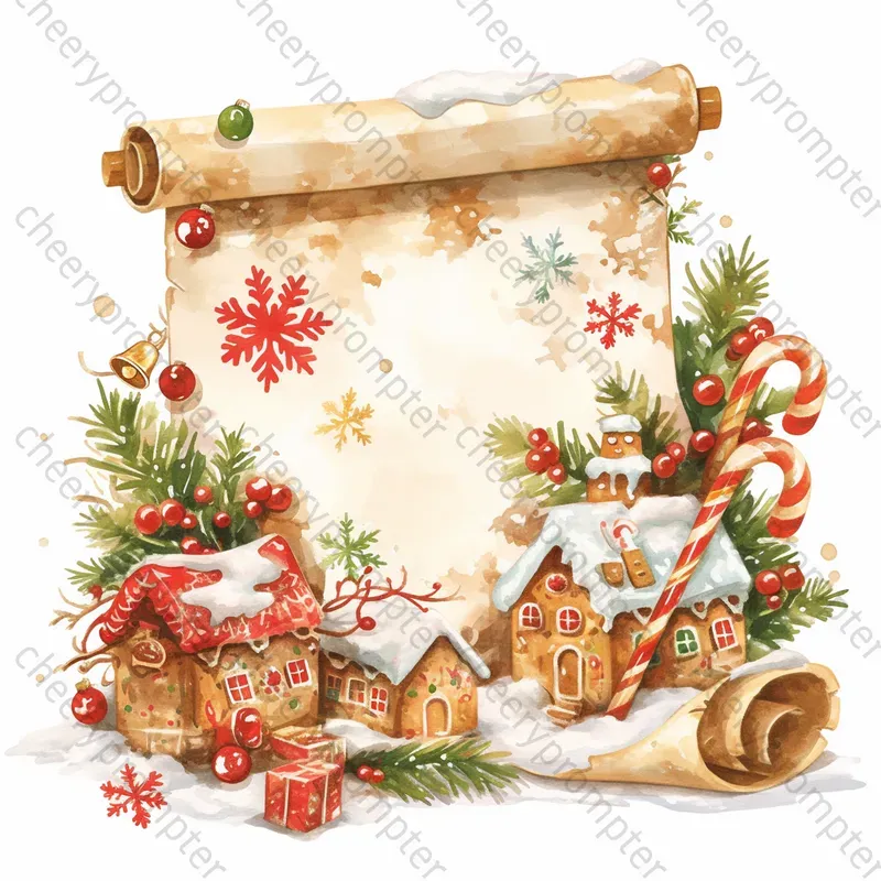 Vintage Christmas Scroll Note Papers