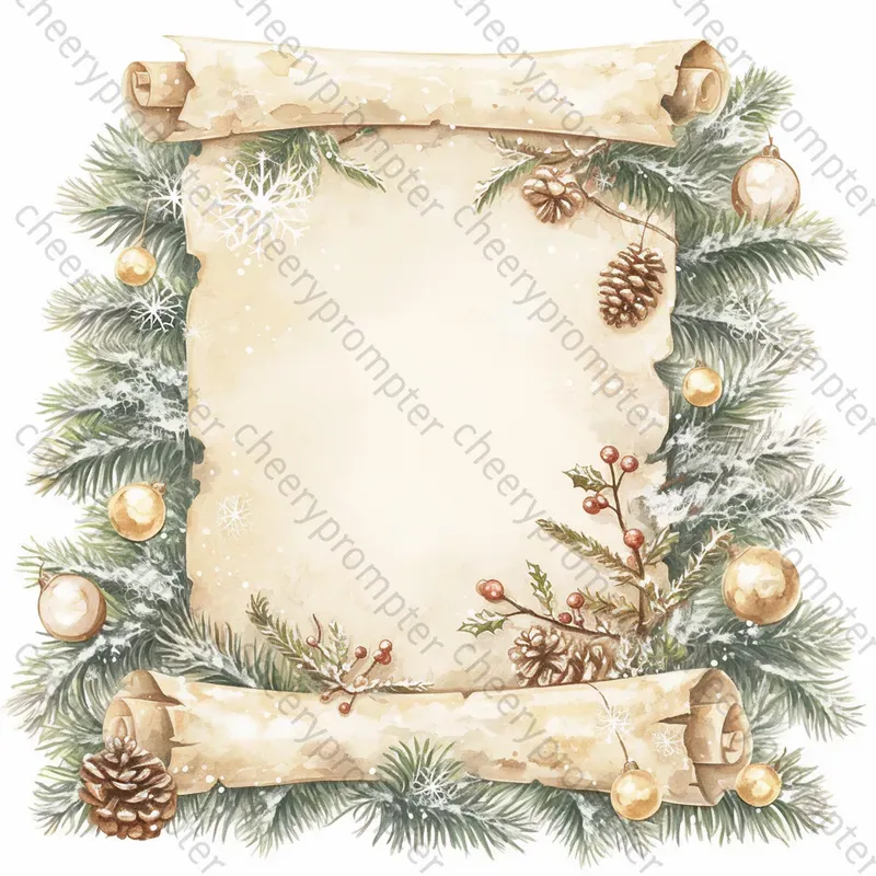 Vintage Christmas Scroll Note Papers