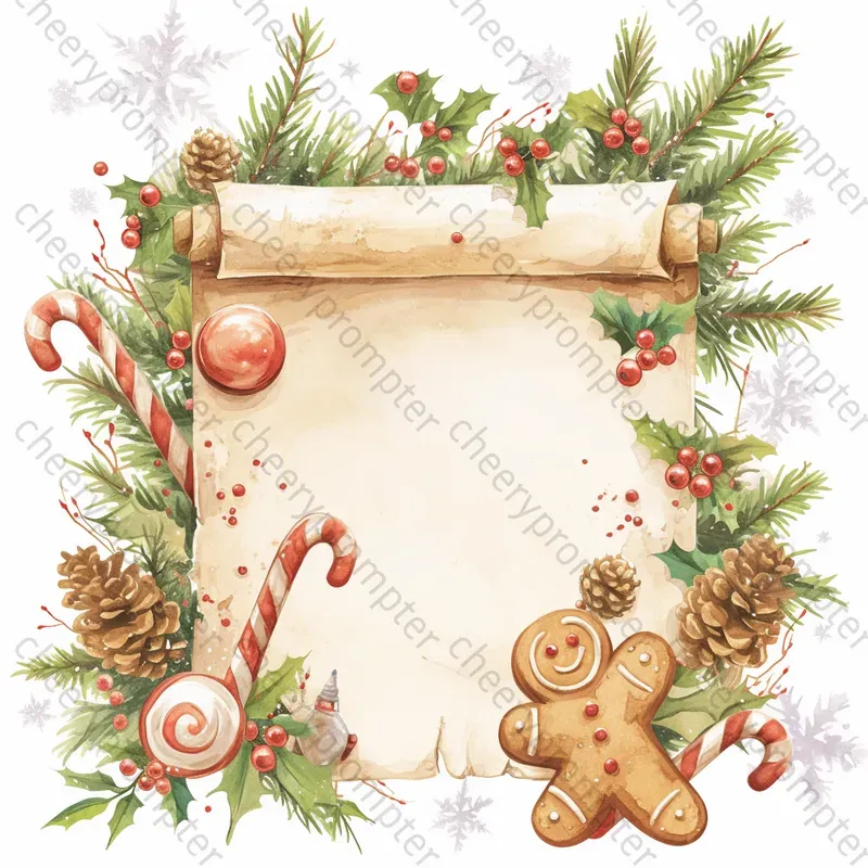 Vintage Christmas Scroll Note Papers