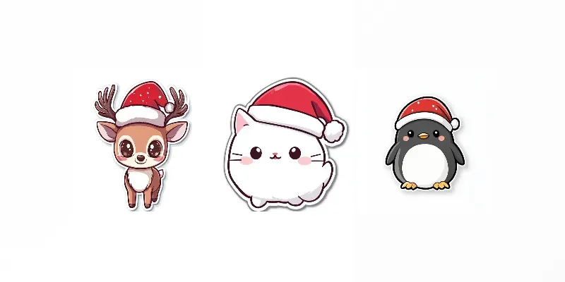Cute Christmas Sticker Cliparts