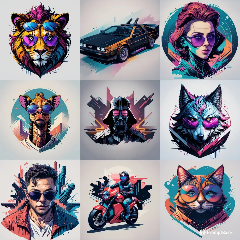 Retro Style Characters And Objects