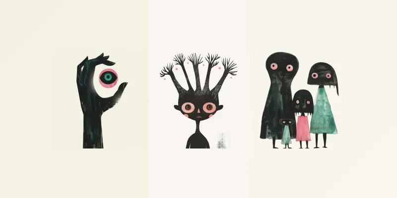 Creepy Uncanny Children Illustrations generated by undefined