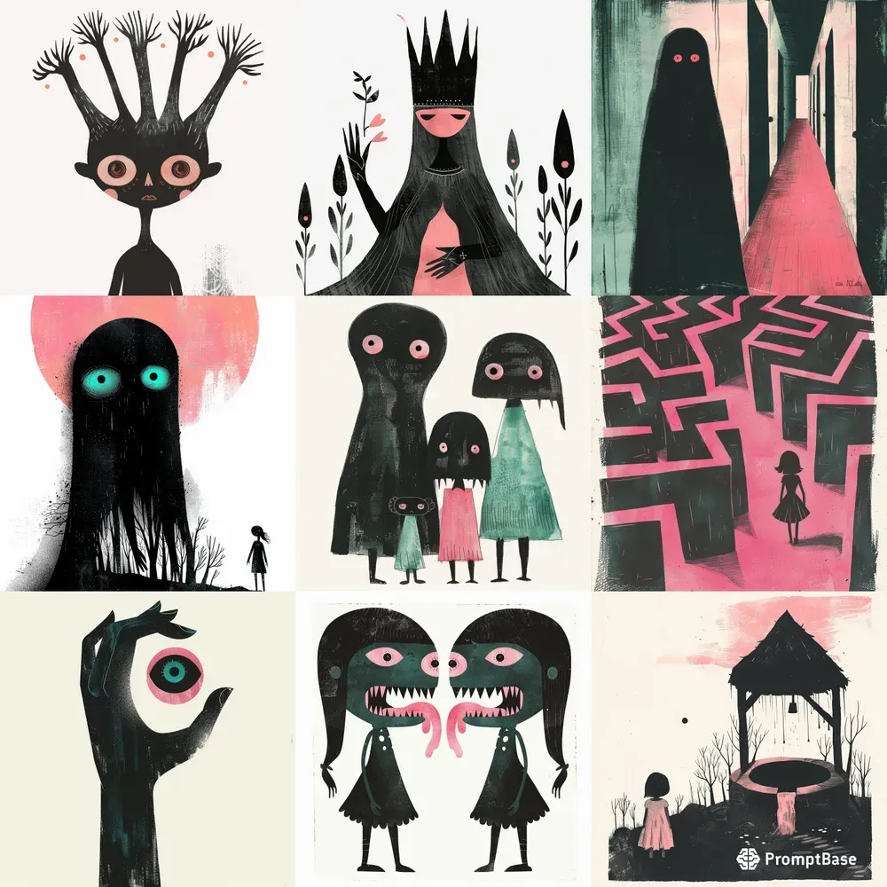 Creepy Uncanny Children Illustrations