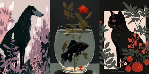 Eye-catching Minimalistic Posters generated by midjourney