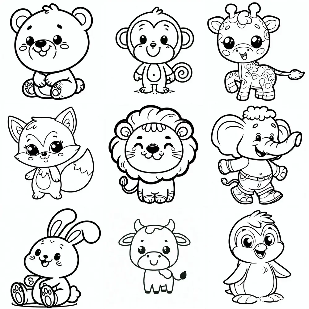 Simple Animal Coloring Pages For Kids
