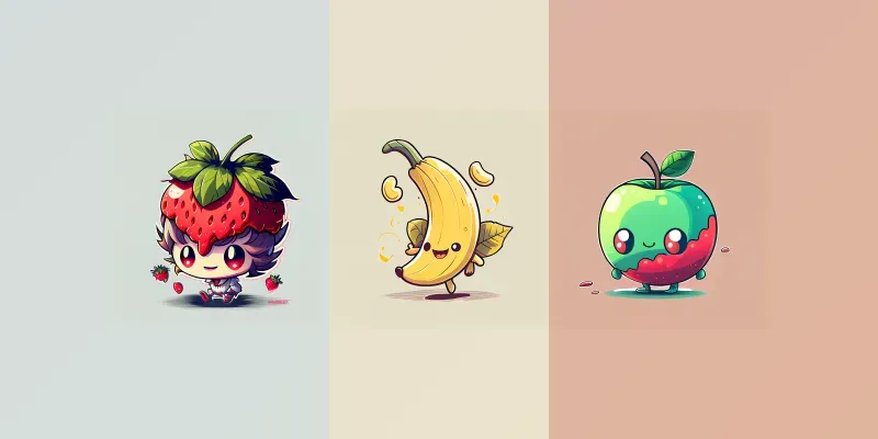 Cute Fruit Character Illustrations generated by undefined