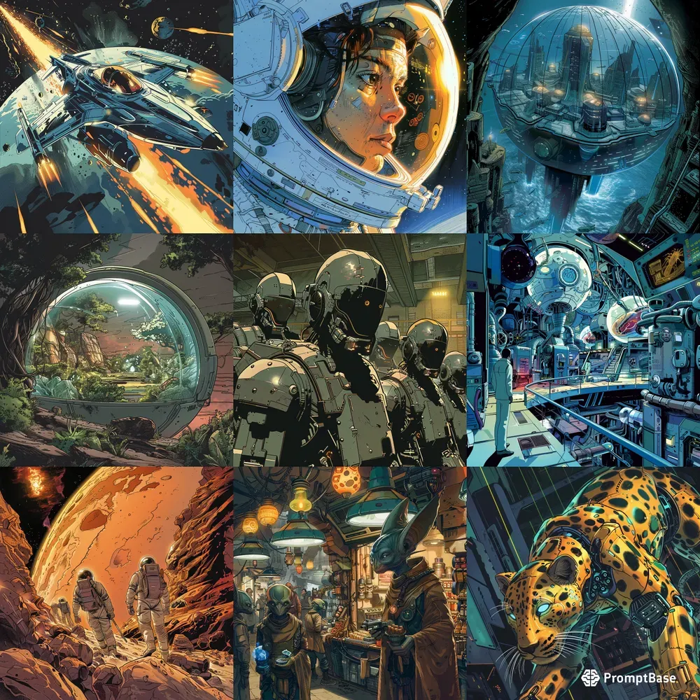Vibrant Scifi Comic Illustrations