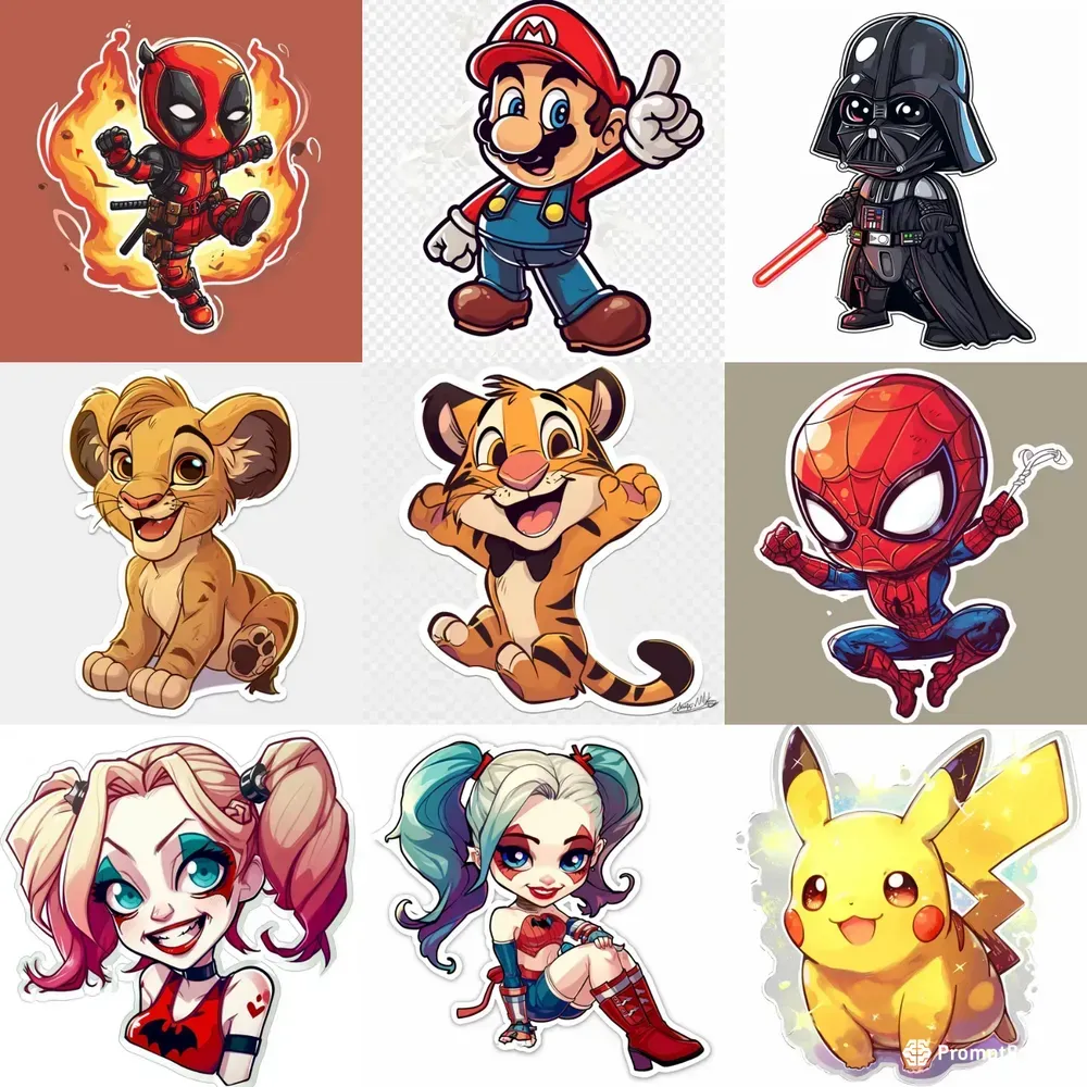 Cutesy Famous Character Stickers