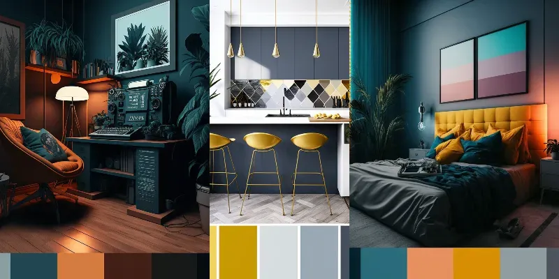 Interior Designs With Color Palettes generated by undefined