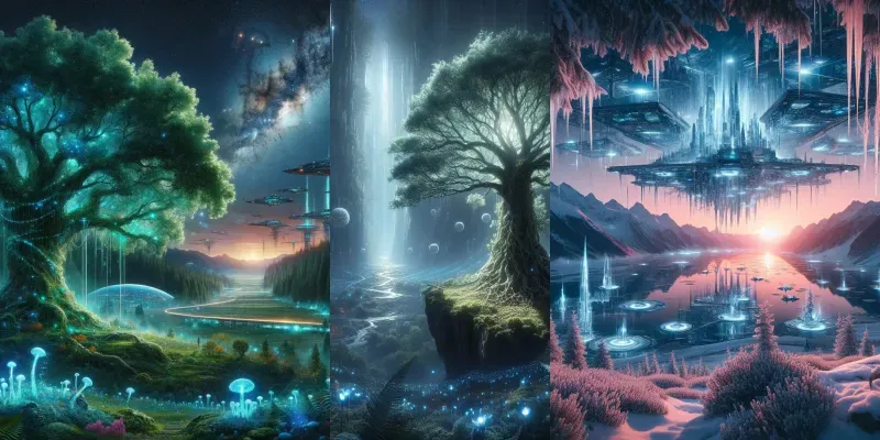 Enchanted Scifi Forest Nightscapes generated by undefined