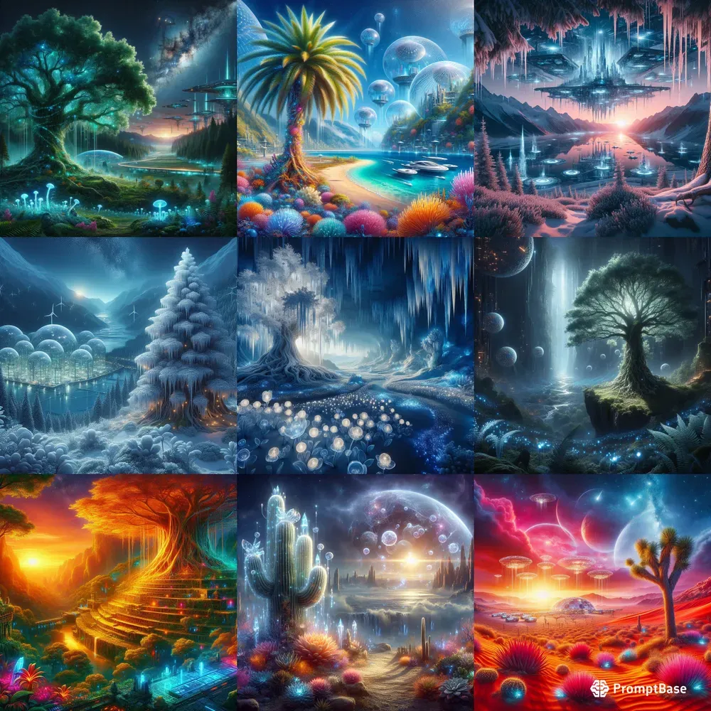 Enchanted Scifi Forest Nightscapes