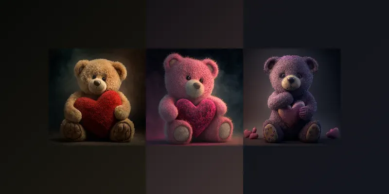 Valentine Day Teddy Bears generated by undefined