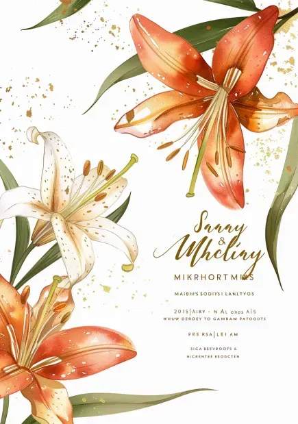 Watercolor Flowers Wedding Invitations