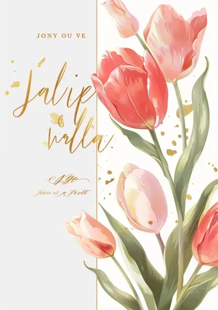 Watercolor Flowers Wedding Invitations