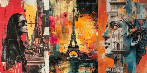 Vintage Travel Collage Posters generated by midjourney