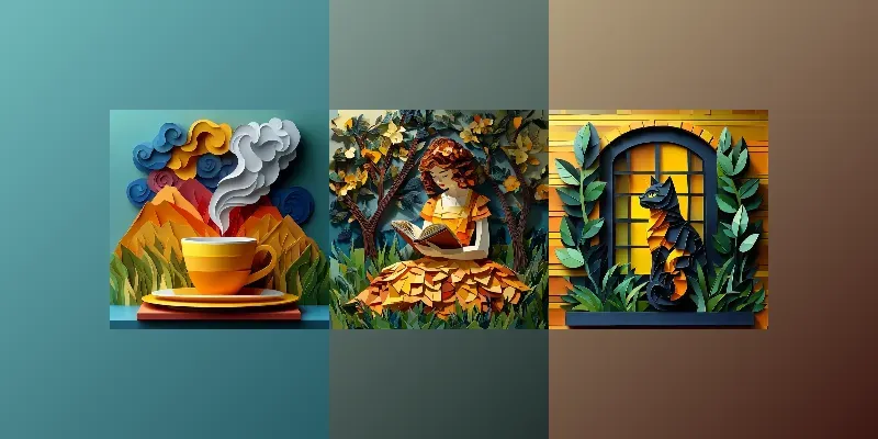 Charming Layered Papercut Scenes generated by undefined