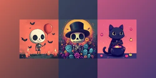 Fun Kawaii Halloween Illustrations generated by midjourney