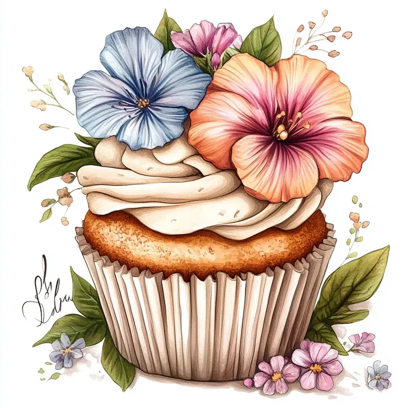 Dessert Illustrations Watercolor Style