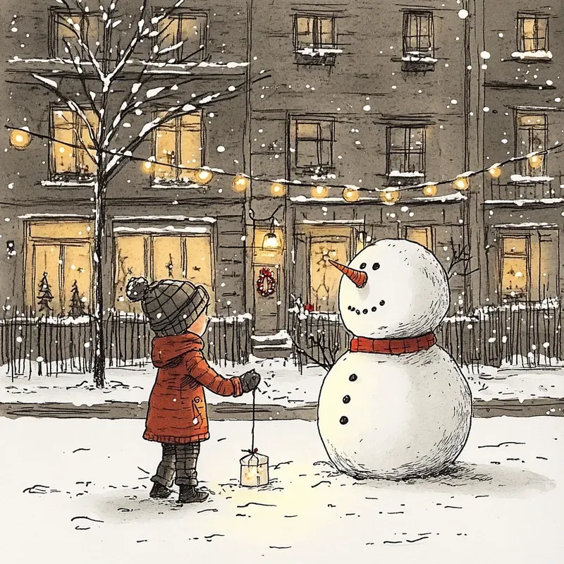 Cozy Christmas Hand Drawn Winter Scenes