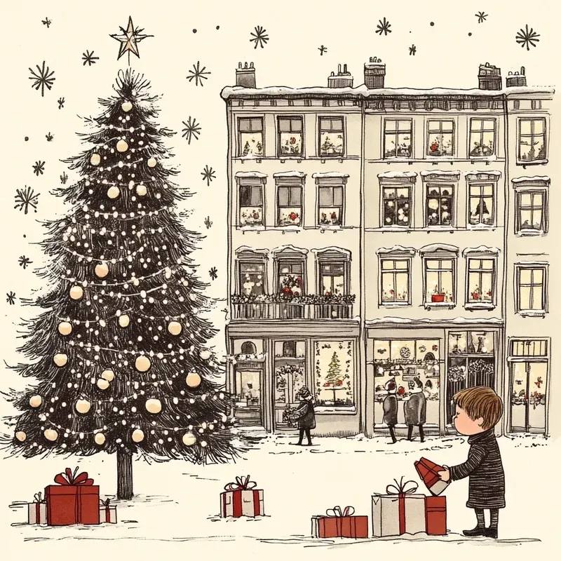 Cozy Christmas Hand Drawn Winter Scenes