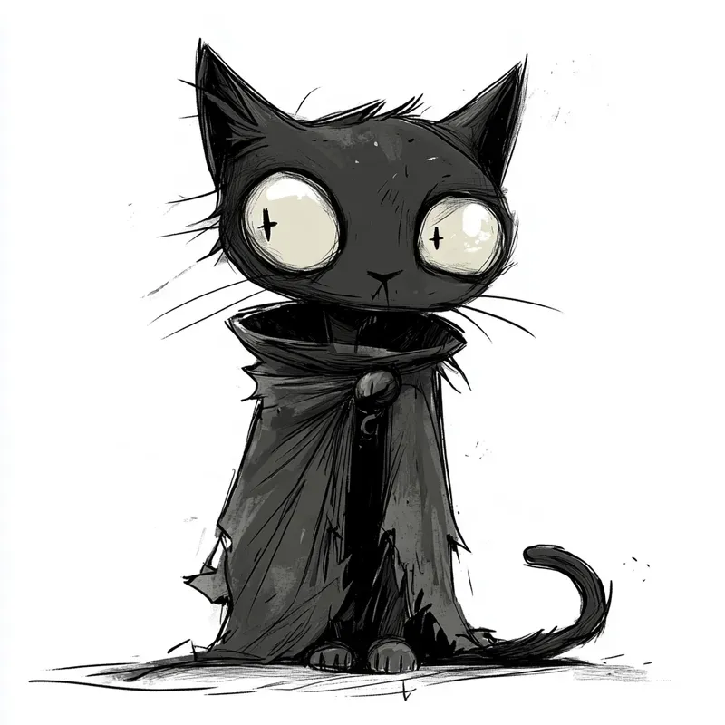 Monochrome Gothic Cartoon Art