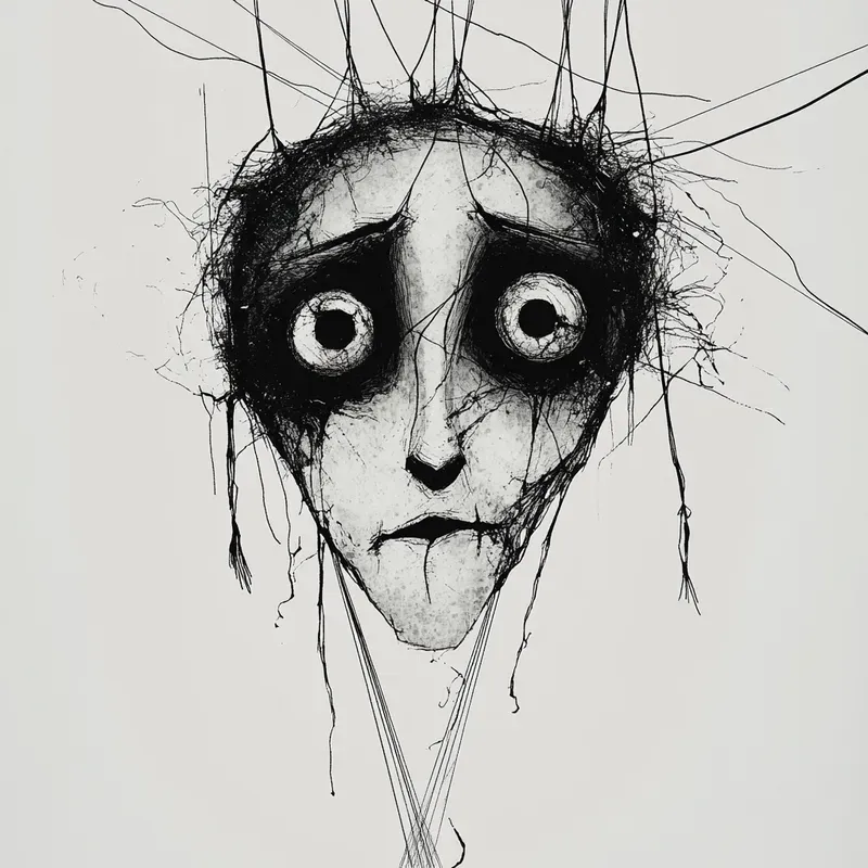 Monochrome Gothic Cartoon Art