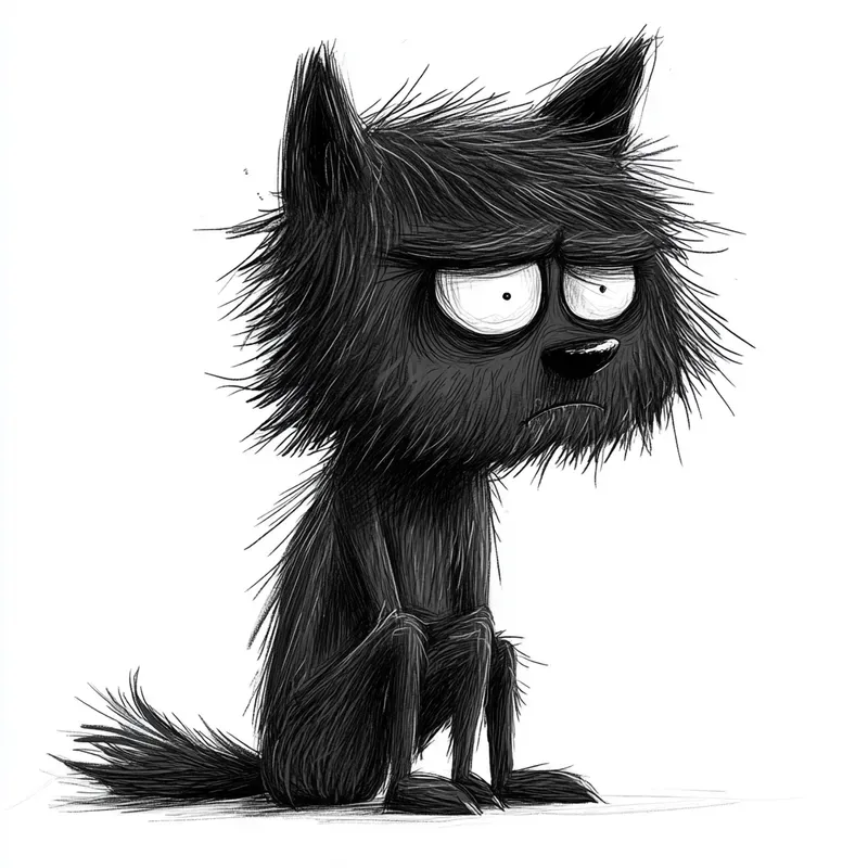 Monochrome Gothic Cartoon Art