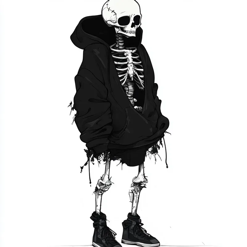 Monochrome Gothic Cartoon Art