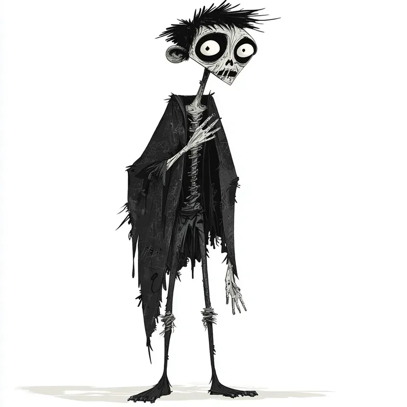 Monochrome Gothic Cartoon Art