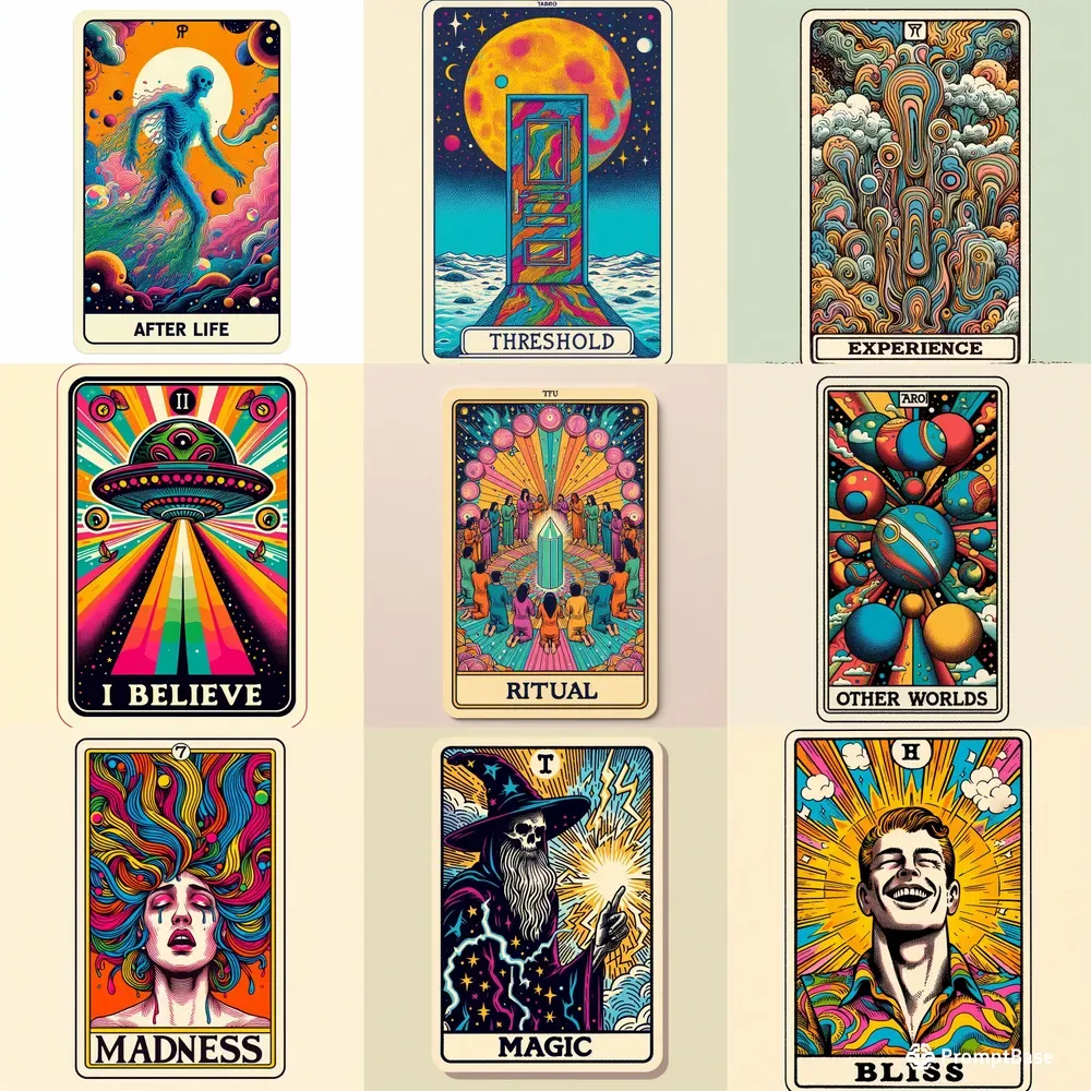 Vibrant Psychedelic Tarot Cards