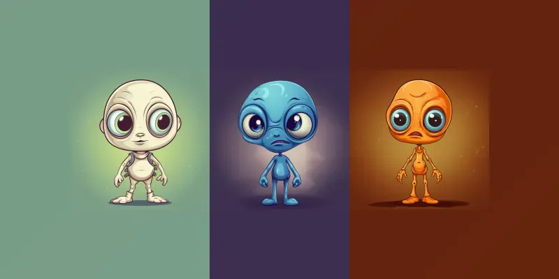 Cute Alien Characters generated by undefined