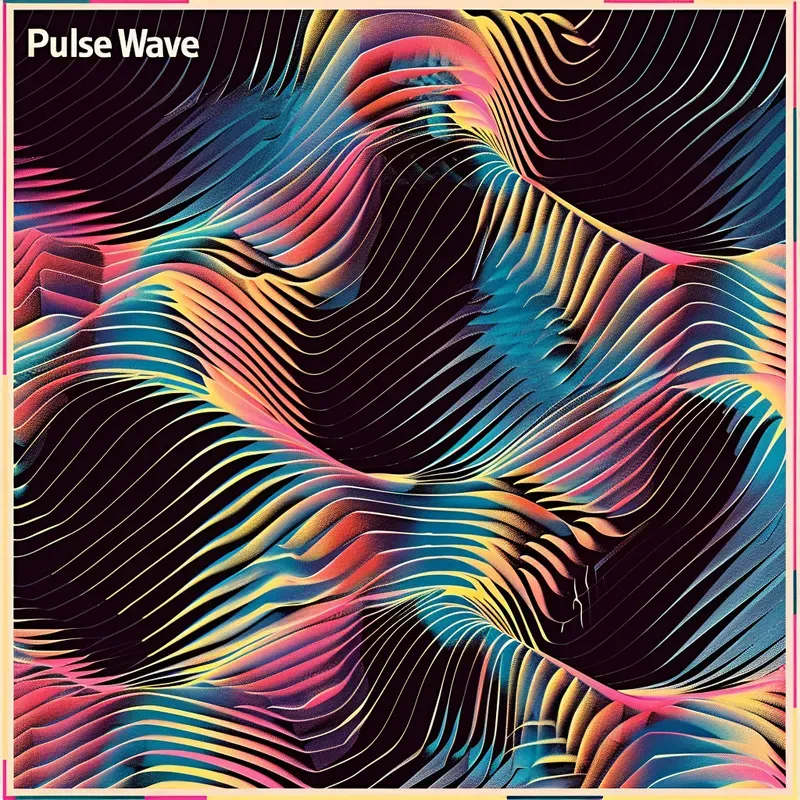 Neon Optical Art Style Album Covers