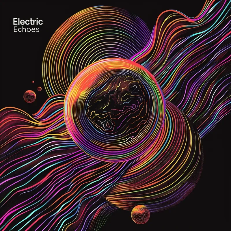 Neon Optical Art Style Album Covers