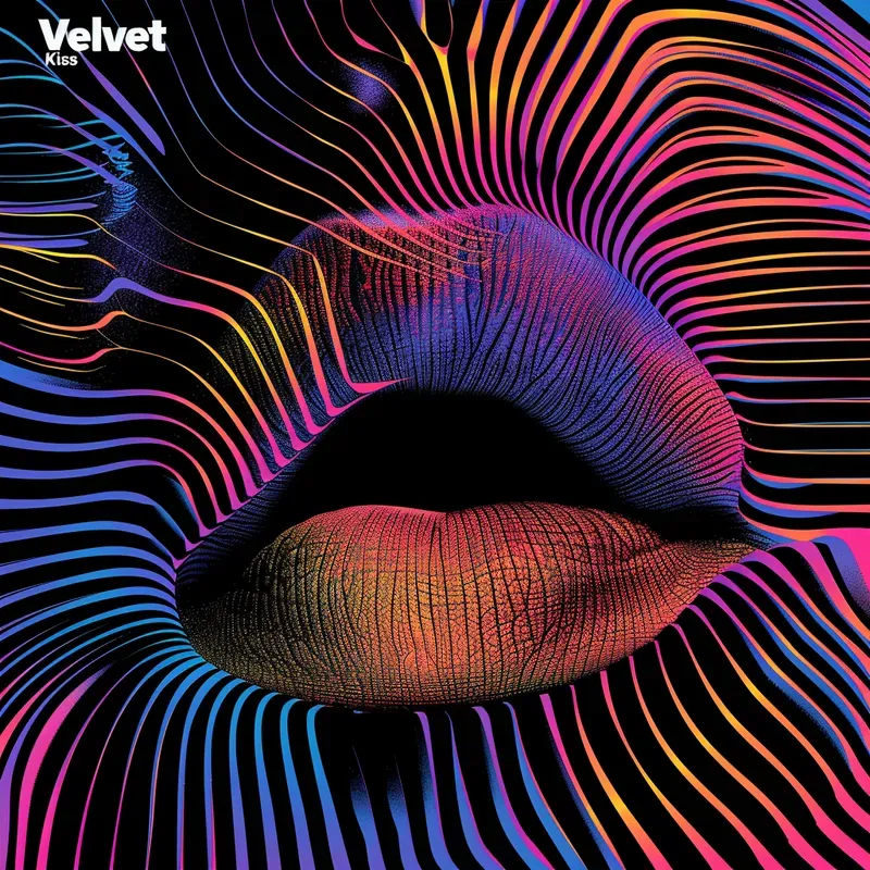 Neon Optical Art Style Album Covers