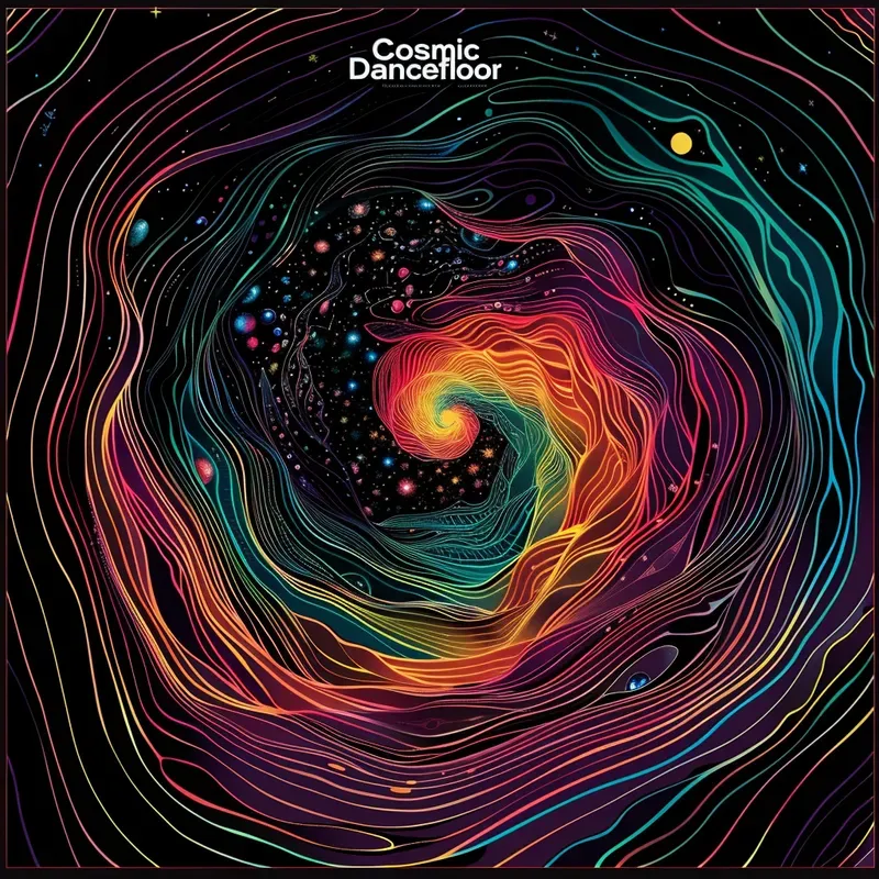Neon Optical Art Style Album Covers