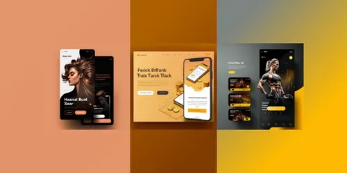 Mobile App Templates generated by midjourney